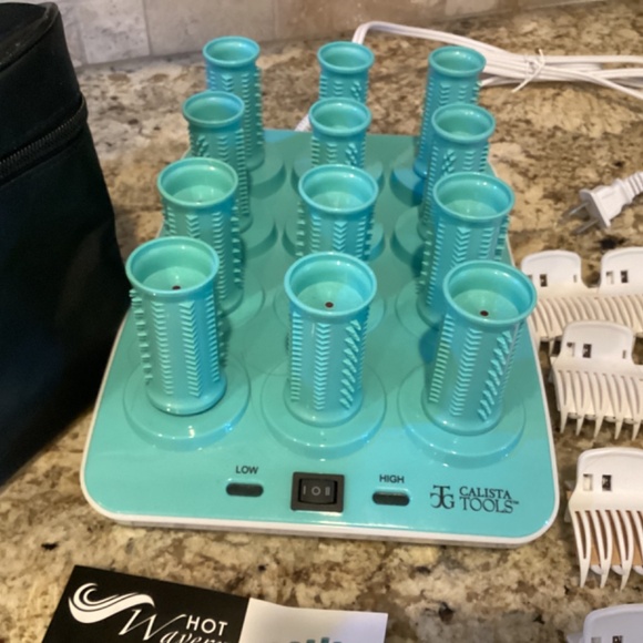 Calista Tools Set 12 body Hot Wavers heated Rollers Curlers Clips w/storage bag - Picture 3 of 6